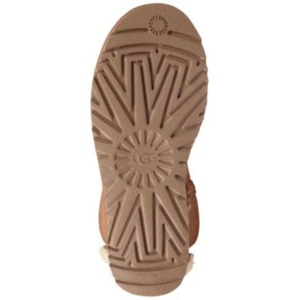 UGG Womens Brown Bow Accent Padded Arielle Round Toe Wedge Leather Booties 11 - Picture 4 of 4